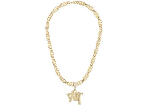 Dior And Shawn Chain Link Necklace Gold